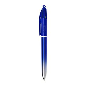 BIC 4-Farben-Kugelschreiber 4-Colours Smooth Gradient metallic blau, Schreibfarbe: schwarz, blau, rot, grün, 1 St.