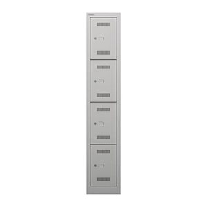 BISLEY Schließfachschrank MonoBloc ML03S4 lichtgrau ML03S4645, 4 Schließfächer 32,2 x 50,0 x 170,0 cm