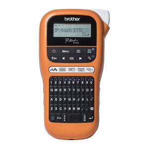 brother P-touch E110 Beschriftungsgerät schwarz, orange