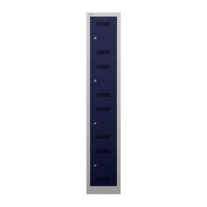 BISLEY Schließfachschrank MonoBloc ML03S4 lichtgrau, oxfordblau ML03S4505, 4 Schließfächer 32,2 x 50,0 x 170,0 cm