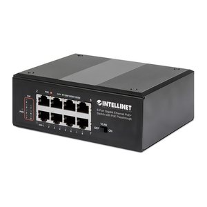 INTELLINET 8-Port PoE+ Gigabit Switch mit PoE-Passthrough