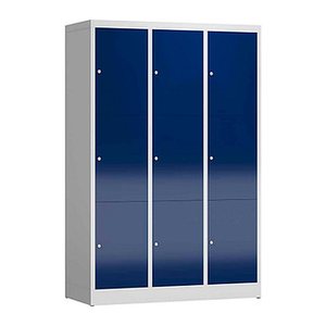 ClassiX Schließfachschrank enzianblau, lichtgrau X-523331, 9 Schließfächer 118,5 x 50,0 x 180,0 cm