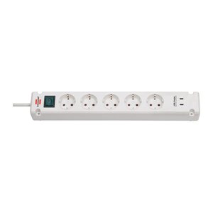 brennenstuhl Bremounta USB-C 5-fach Steckdosenleiste mit Schalter 3,0 m weiß mit USB-Buchse