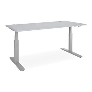 Elektrisch höhenverstellbarer Schreibtisch – Gestell Grau (2000 x 1000 mm, Platte Grau)