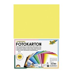 folia Fotokarton farbsortiert 300 g/qm 250 Blatt