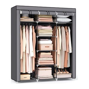 SONGMICS Stoffschrank, RYG12G grau 150,0 x 45,0 x 175,0 cm, 1 St.