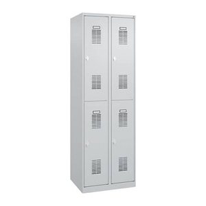 CP Spinde Basic Plus lichtgrau 088355-20 S10002, 4 Schließfächer 60,0 x 50,0 x 185,0 cm