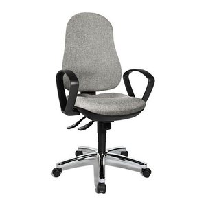Topstar Bürostuhl Syncro Steel, 8929 G23 Stoff grau, Gestell chrom