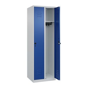 CP Spind Classic Plus lichtgrau, enzianblau 080000-20 S10004, 2 Schließfächer 60,0 x 50,0 x 185,0 cm