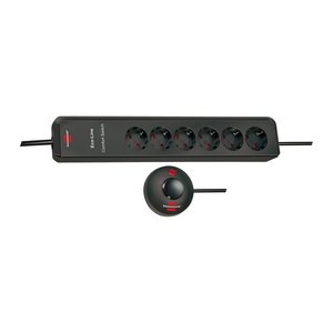 brennenstuhl Eco-Line Comfort Switch 6-fach Steckdosenleiste mit Fußschalter 2,0 m schwarz