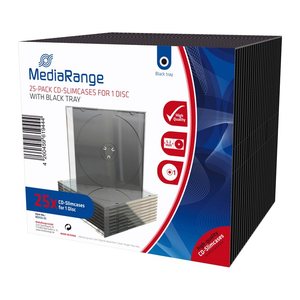 MediaRange 1er CD-/DVD-Hüllen Slimcases schwarz, 25 St.