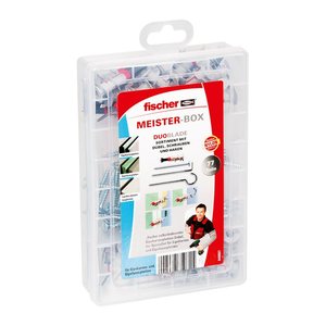 fischer easyDIY Box Gipskarton DuoBlade 548857 Dübel- und Schrauben-Sortiment, 77-teilig