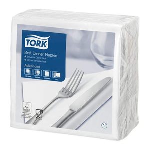 TORK Servietten Soft Dinner Advanced weiß 3-lagig 39,0 x 39,5 cm, 100 St.