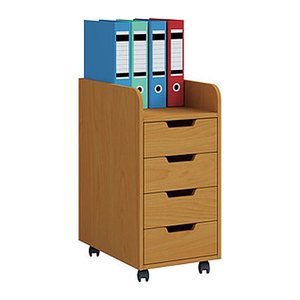 VCM my office Konal Mini Rollcontainer buche 4 Auszüge 33,0 x 40,0 x 65,0 cm