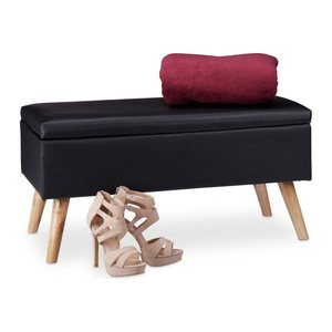 relaxdays Sitztruhe 10025734_46 schwarz Holz 80,0 cm