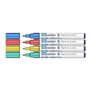 Schneider 011 Lackmarker farbsortiert 2,0 mm, 4 Set