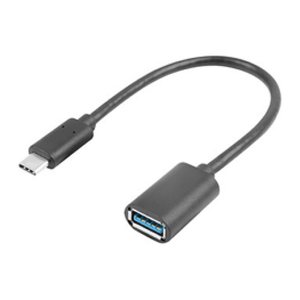 LANBERG USB-C(M)3.1->USB-A(F) Kabel OTG 0,15m schwarz