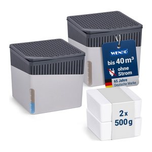 WENKO Cube Raumentfeuchter grau, 2x 500,0 g