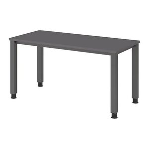 HAMMERBACHER QS614 Schreibtisch grafit rechteckig, 4-Fuß-Gestell grau 140,0 x 67,2 cm