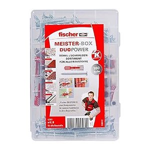 fischer Meister-Box Wohnraum 535972 Dübel- und Schrauben-Sortiment, 160-teilig