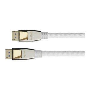 Python DisplayPort 2.0 Kabel Nylongeflecht weiß 0,5m