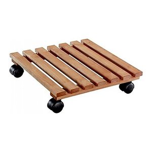 WAGNER® design yourself Pflanzenroller NATURE GH 0835 Holz hellbraun quadratisch 35,0 x 35,0 x 8,2 cm, 1 St.