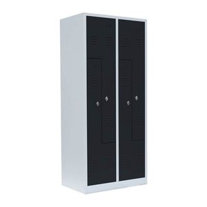 LÜLLMANN Z-Spind anthrazit, lichtgrau 525118, 4 Schließfächer 80,0 x 50,0 x 180,0 cm