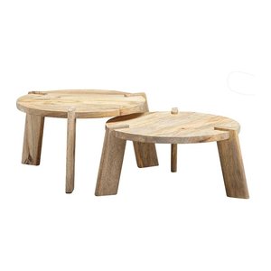 WOHNLING Couchtische-Set rund Massivholz mango, 1 St.