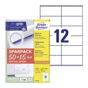 AVERY Zweckform Etiketten weiß 105,0 x 48,0 mm, 65 Blatt