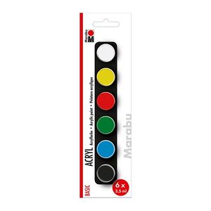 Marabu Basic Acrylfarben farbsortiert, 6 St.