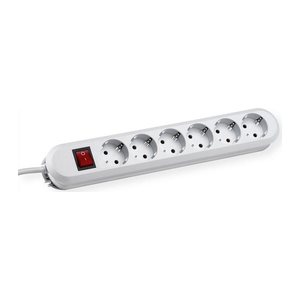 BACHMANN SMART 6-fach Steckdosenleiste mit Schalter 3,0 m weiß