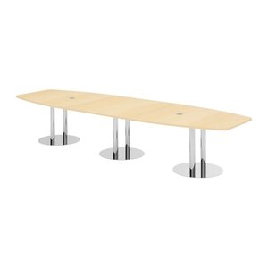 HAMMERBACHER Konferenztisch KT40S ahorn Tonnenform, Rundrohr chrom, 400,0 x 85,0 - 130,0 x 74,0 cm