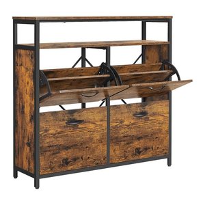 VASAGLE Schuhschrank, LBS803B01 braun 1 Fachboden 98,3 x 30,0 x 95,0 cm