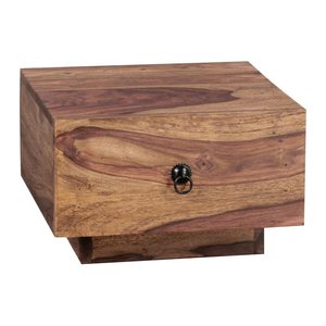 WOHNLING Nachttisch quadratisch Massivholz sheesham 40,0 x 40,0 x 25,0 cm, 1 St.