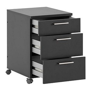 MÖBELPARTNER Rollcontainer anthrazit 3 Auszüge 41,0 x 49,6 x 60,0 cm