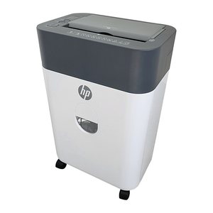 HP OneShred Auto 100CC Aktenvernichter mit Partikelschnitt P-4, 4,3 x 12 mm, bis 100 Blatt, weiß
