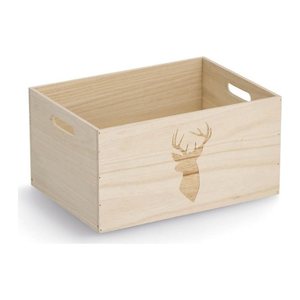 Zeller Hirsch Aufbewahrungsbox natur 35,0 x 25,0 x 18,0 cm, 1 St.