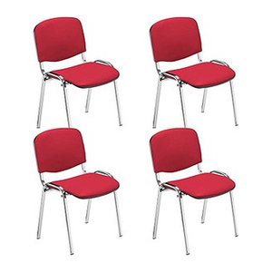 Nowy Styl Besucherstühle Iso rot Kunstleder, 4 St.