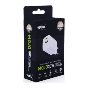 Verico Ladegerät MOJO GaN 30W PD, 2-Port (USB-A & USB-C) WH retail