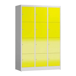ClassiX Schließfachschrank lichtgrau, zinkgelb X-523436, 12 Schließfächer 118,5 x 50,0 x 180,0 cm