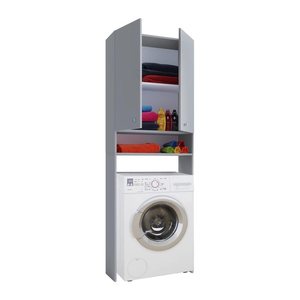 VCM my bath Waschmaschinenschrank Lona, 913863 grau 1 Fachboden 64,0 x 27,0 x 182,0 cm