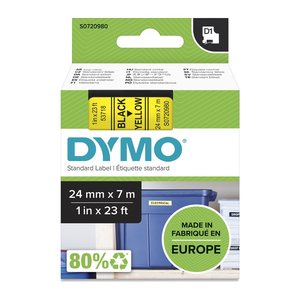 DYMO Schriftband D1 53718 S0720980, 24 mm, schwarz auf gelb, 1 St.