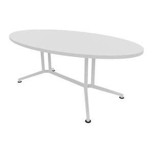 Quadrifoglio Konferenztisch X2 weiß oval, V-Gestell weiß, 200,0 x 110,0 x 74,0 cm
