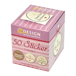 AVERY Zweckform Aufkleber 56814 Herzlichen Glückwunsch, 50 Etiketten