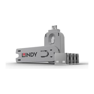 LINDY USB Typ A Portschlösser 4xWeiss mit Schlüssel