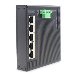 DIGITUS Switch Ind. 5-Port Gigabit Flat Unmanaged schwar