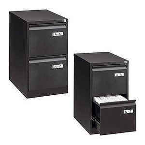 BISLEY LIGHT Hängeregistraturschrank schwarz 2 Schubladen 41,3 x 62,2 x 71,1 cm, 1 St.