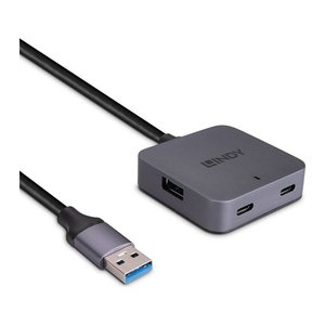 LINDY 5m USB 3.0 Hub, 4 Ports 2 USB Typ C und 2 USB Typ A