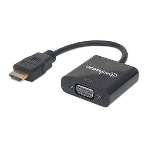 MANHATTAN Konverter HDMI -> VGA St/Bu schwarz Polybag