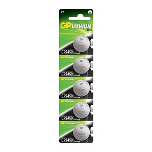 GP Knopfzelle CR2450 Lithium 3,0 V, 5 St.